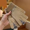 Kitty Pattern Winter Thermal Gloves Stretchy Full Finger Gloves  Outdoor