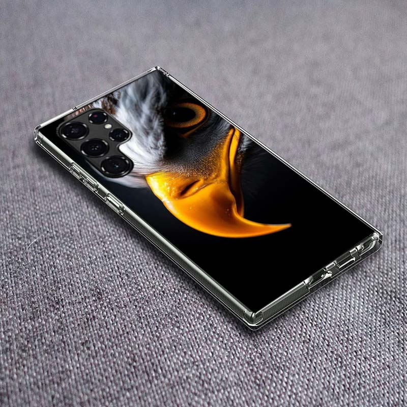 Majestic Eagle Gaze Phone Case For Samsung Galaxy S24 S23 S21 S20 FE S22 S26 Ultra S25 Edge S10 Plus Cover Clear TPU Capa Shell