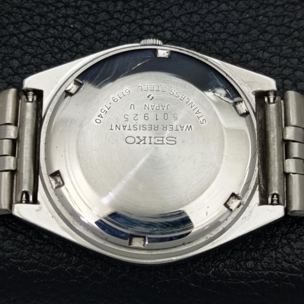 ПОДЛИННЫЕ ВИНТАЖНЫЕ МУЖСКИЕ АВТОМАТИЧЕСКИЕ ЧАСЫ SEIKO 5 ЯПОНСКОГО ПРОИЗВОДСТВА С ЧЕРНЫМ ЦИФЕРБЛАТОМ a500097-2 R151a-a500097