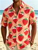Men's Printed Casual Shirt, Breathable Top for Summer Vacation