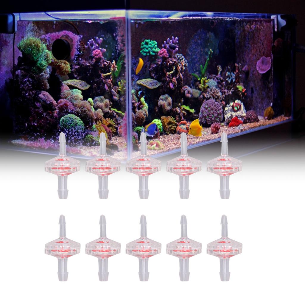 10Pcs Check Valve PP Single Way Non Return Flows Control Reducing Diameter Set Kit for Aquarium