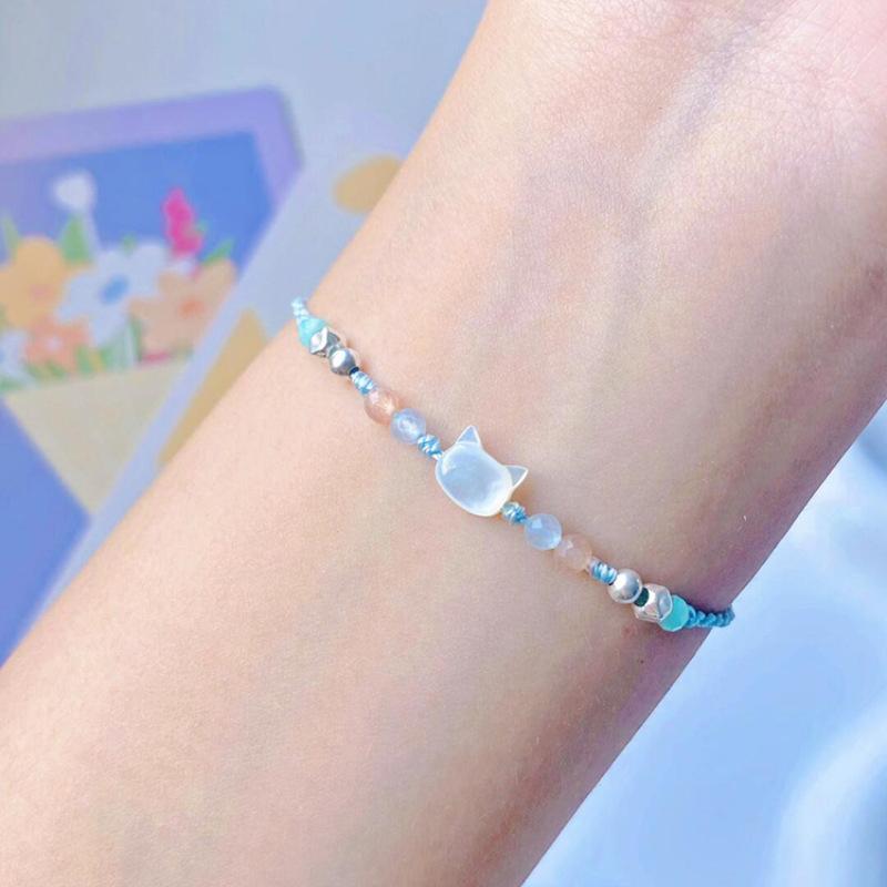 Милый браслет ручной работы в виде кошки, уникальный стильный браслет на руку для женщин и мужчин, плетеный браслет из бисера, наручные украшения, подарки для пар