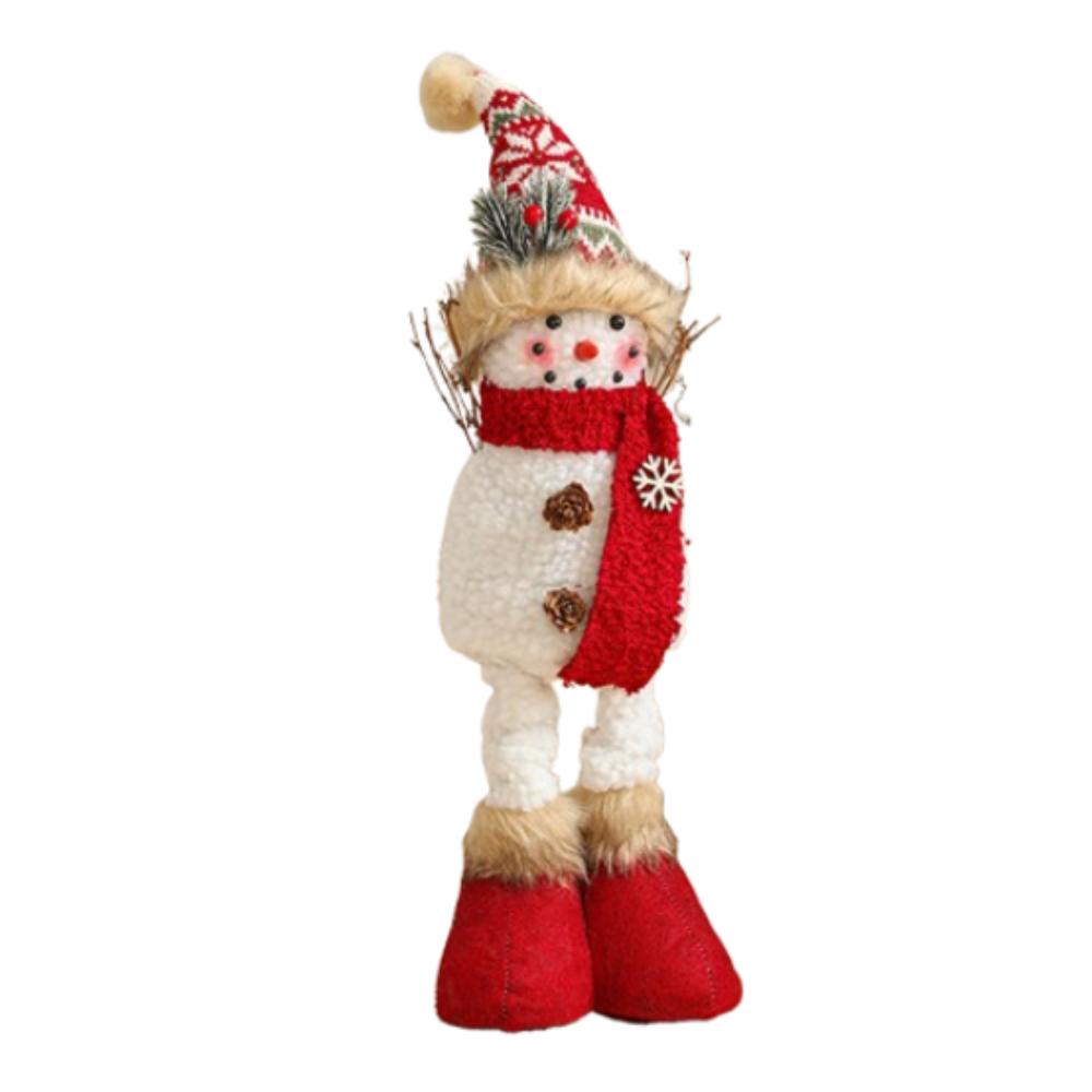 Cute Long Legs Snowman Ornaments Cartoon Plush Snowman Doll Toy Shopping Mall Hotel