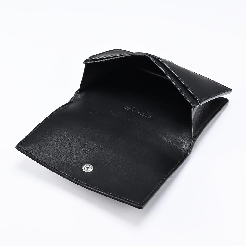 Bottega Veneta Small Card Case Nero Intrecciato Leather Cassette Business Card Case for Men and Women (651396 V3UO3) [Brand Name] [Used]