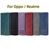 For Oppo/Realme All Series Oppo A7,Reno5,A94,C21Y,A52,A72,Narzo 50A...Luxury Calfskin PU Leather Flip Stand Wallet Phone Bag Leather Case with Card