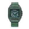 Black Spiked Diamond Quartz Watch Hip Hop Bling Full Crystal Wristwatch Men's Punk Style Daily Wear Jewelry with Gift Box