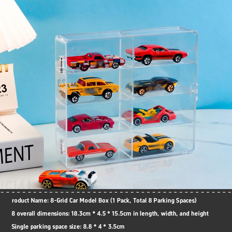Витрина для моделей автомобилей Hot Wheels Шкаф-стеллаж для игрушечных машинок Пылезащитные и штабелируемые контейнеры для хранения автомобилей Прозрачные органайзеры