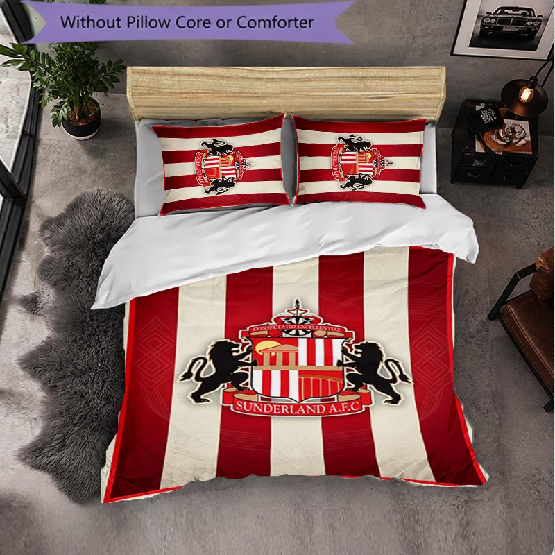Sunderland Themed Bedding 3Pcs Duvet Cover Set Decorative Bed Linen For Teen Room Home Decoration