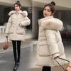 Winter Women's Mid-length Loose Cotton-padded Jacket with Large Fur Collar and Down Jacket