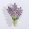 Flower Lavender Women Brooch Lavender Crystal Lavender Lapel Pins  Ornament