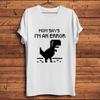 Little Sad Cry T-rex Dinosaur,Chrome Error Dino,Funny Geek T-Shirt,White Casual Short Sleeve Ts