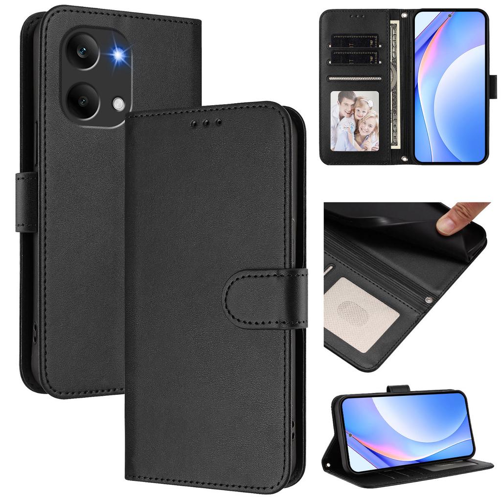 Wallet Case for Poco X8 Pro Max 5G - Leather/PU, Black, With Lanyard