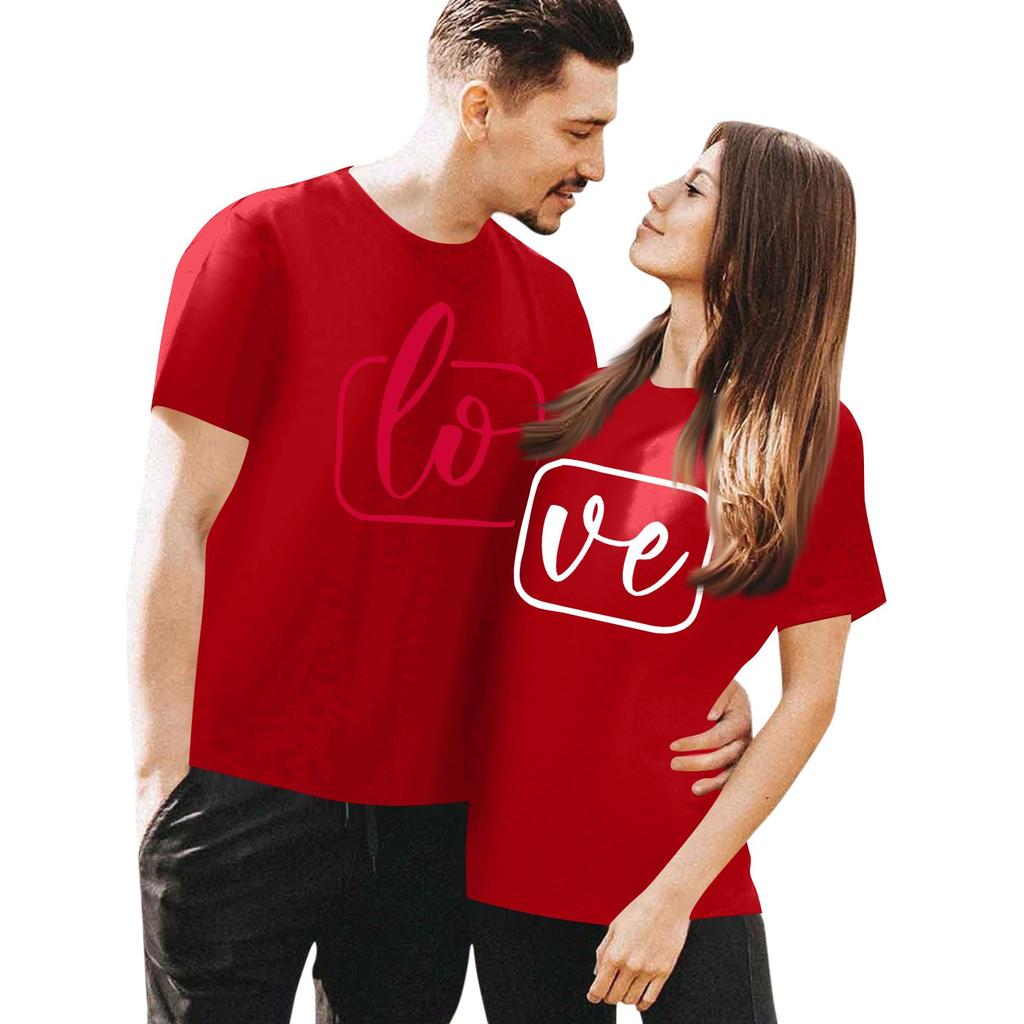 Женская повседневная футболка с круглым вырезом и коротким рукавом с принтом ко Дню святого Валентина