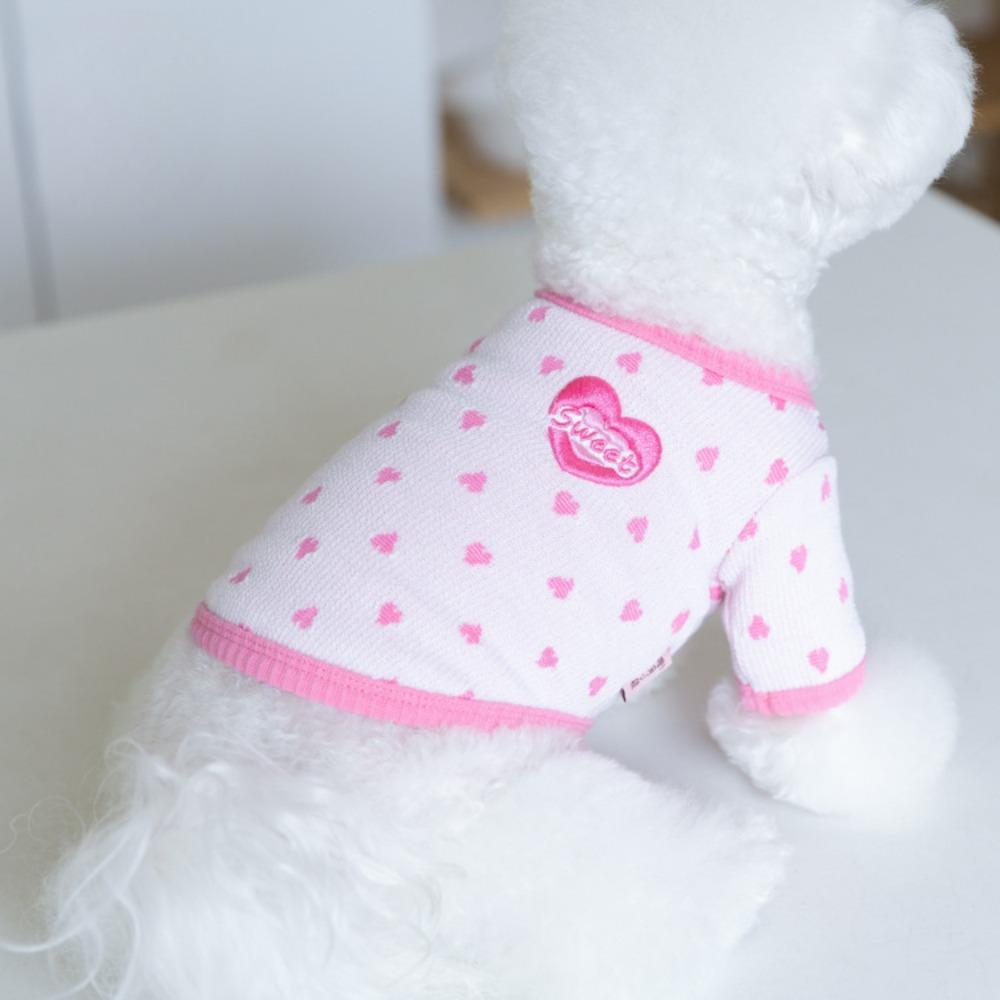 Осенне-зимняя вышивка Home Love Base Shirt Милая футболка Одежда для домашних животных Одежда для кошек Одежда для домашних животных Одежда для плюшевых щенков