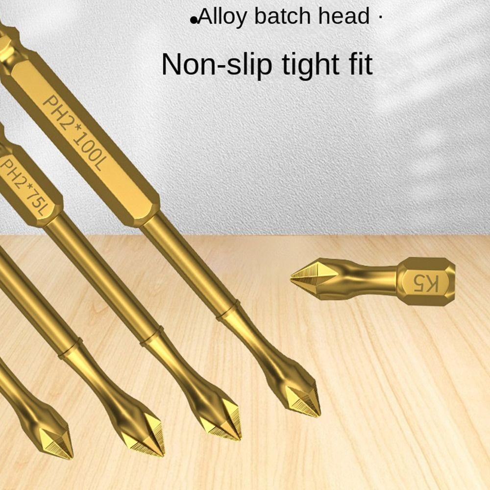 1/6 шт. Набор бит крестовых высокой твердости, противоскользящих PH2, для отвертки, с хвостовиком для установки в патрон, биты с крестообразным шлицем