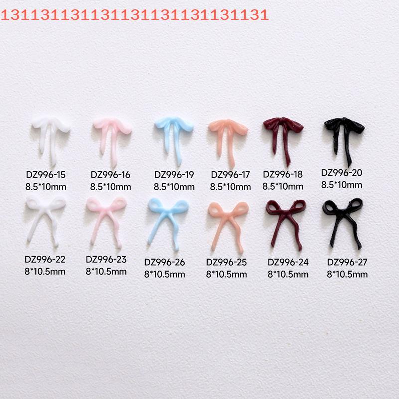 50 Pcs For DIY Manicure And Salon Decoration Soft Mini Bow Shape Nail Art Charms Mix Color 3D Bowknot Resin Accessories