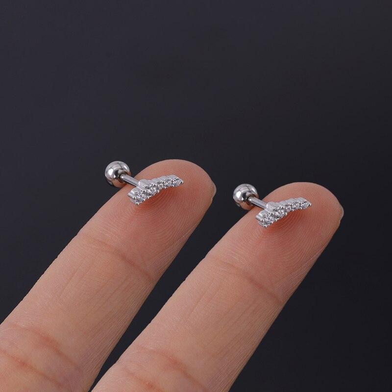 Нержавеющая сталь 316L, пирсинг, губная серьга с цирконием, серьги-гвоздики для козелка, губы, змеиного глаза, крест, спираль, раковина, хрящ, украшения для тела