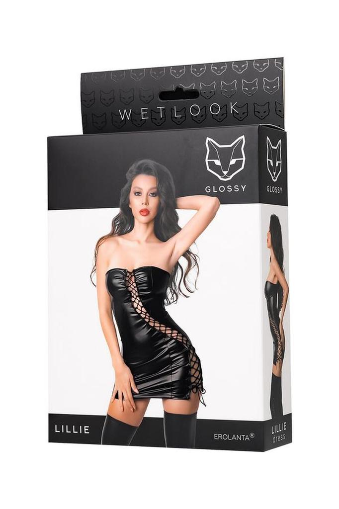 Wetlook Dress Lillie - Black S