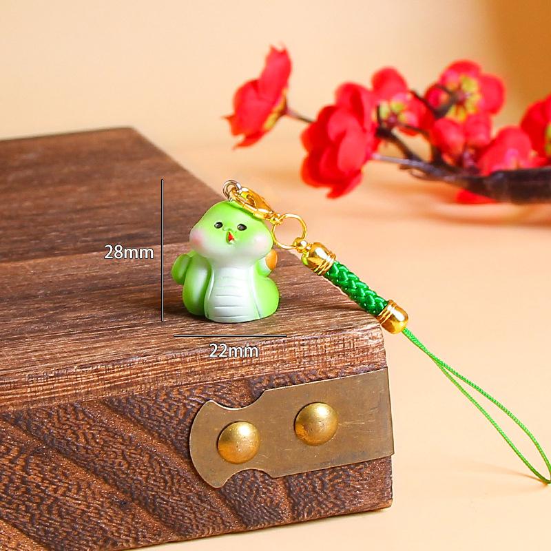 Брелок-талисман года Змеи 2025, брелок для телефона, мультяшный брелок со знаком зодиака Змея, милая подвеска для сумки, подвесное украшение, подарки на год