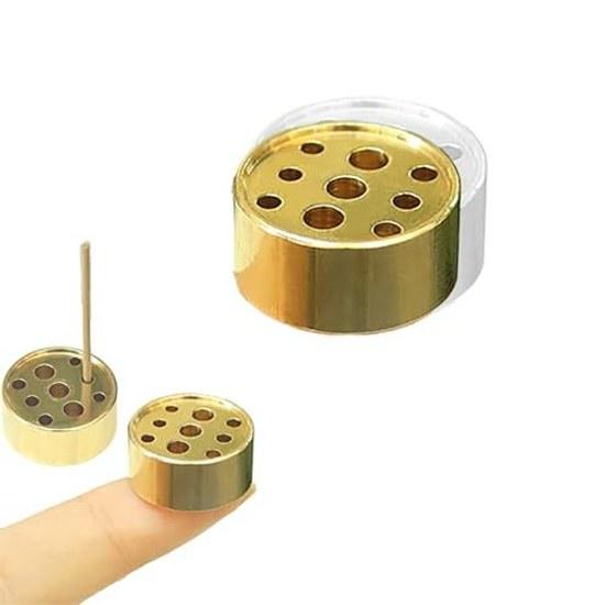 ALLVD Incense holder cylindrical brass mini cute altar easy use durable stylish Japanese design multifunctional study yoga studio tea house meditation
