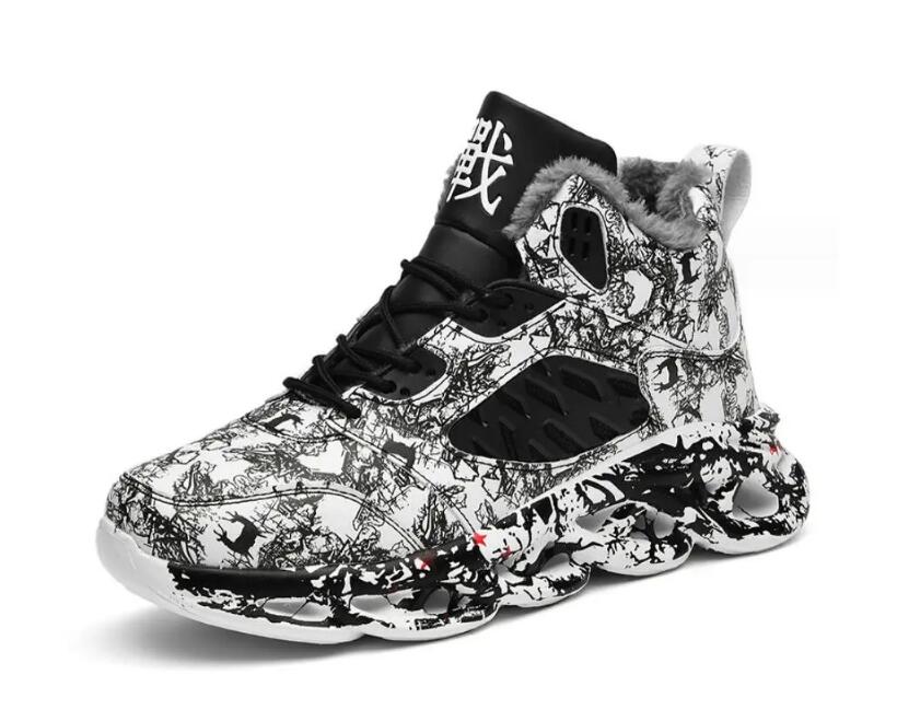 Мода 2024 года, зимние мужские ботильоны, уличные нескользящие теплые кроссовки, мужские зимние ботинки, плюшевая зимняя спортивная обувь для мужчин, теплые кроссовки