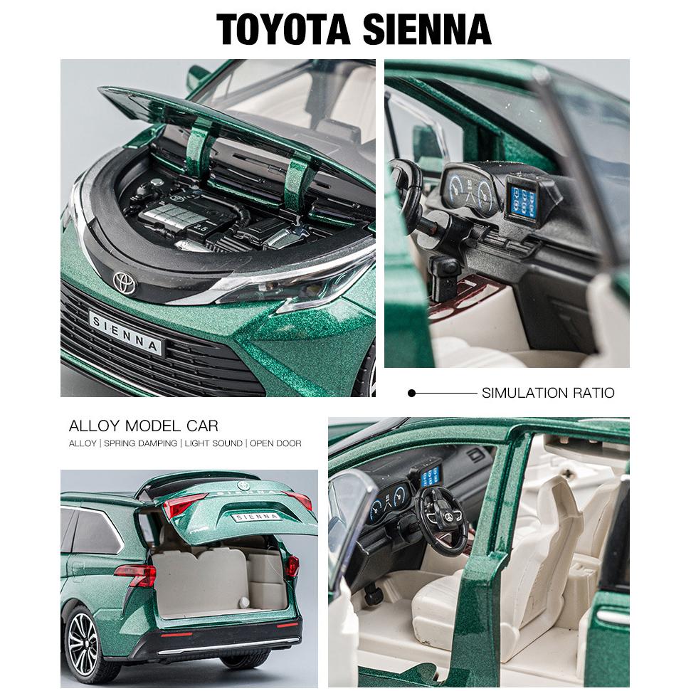 1/24 масштаб Sienna MPV, литая под давлением модель автомобиля, игрушечный автомобиль с откатным механизмом, звуком и светом для детей, коллекция подарков для мальчиков и девочек