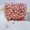 1meter Opal Stone Bead Copper Chains Stone Copper Beaded KC Gold Color Necklace Chain Bracelet Supplies for DIY Jewelry Making