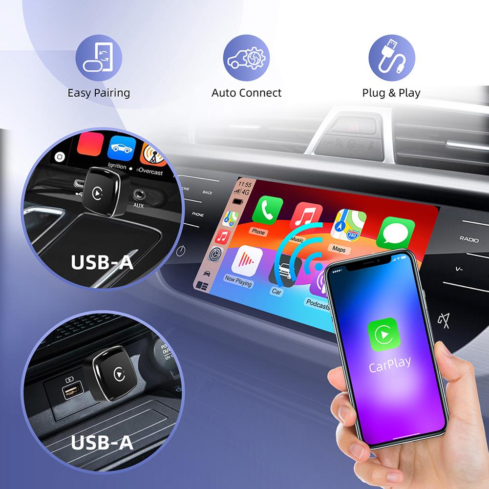 2-в-1 Беспроводной адаптер CarPlay Android Auto Smart Box Преобразователь проводного в беспроводной Умный USB-донгл для автомобилей с заводским проводным CarPlay