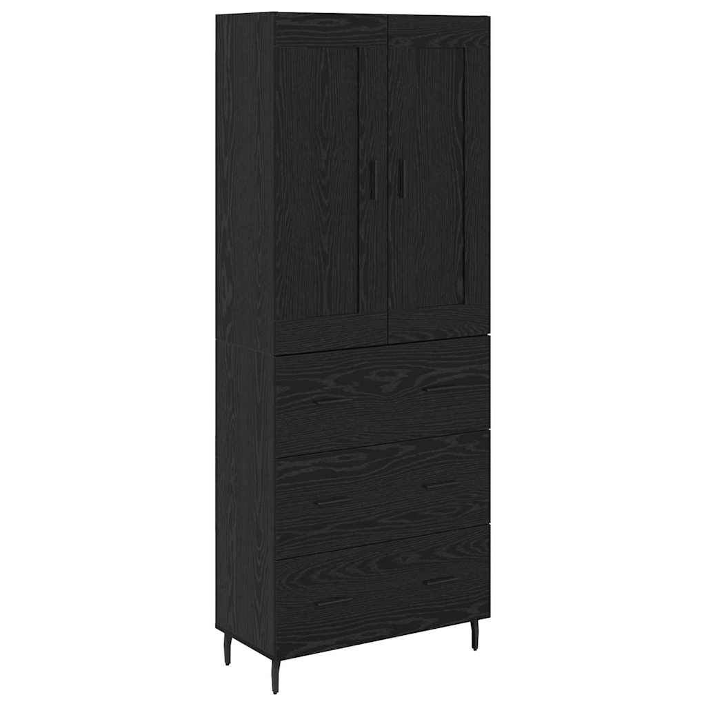 Highboard 2 pcs Black Oak Effect Particleboard