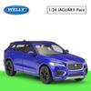 Масштаб 1/24 Welly Jaguar F-Pace, модель автомобиля из сплава, литье под давлением, металлические игрушечные автомобили, модель автомобиля, коллекция высокой имитации, детские подарки