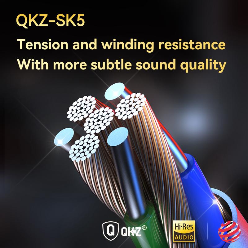 QKZ SK5 HIFI гарнитуры 3,5 мм внутриканальные стерео тяжелые басы динамические наушники с микрофоном игровые спортивные музыкальные мониторы шумоподавляющие наушники