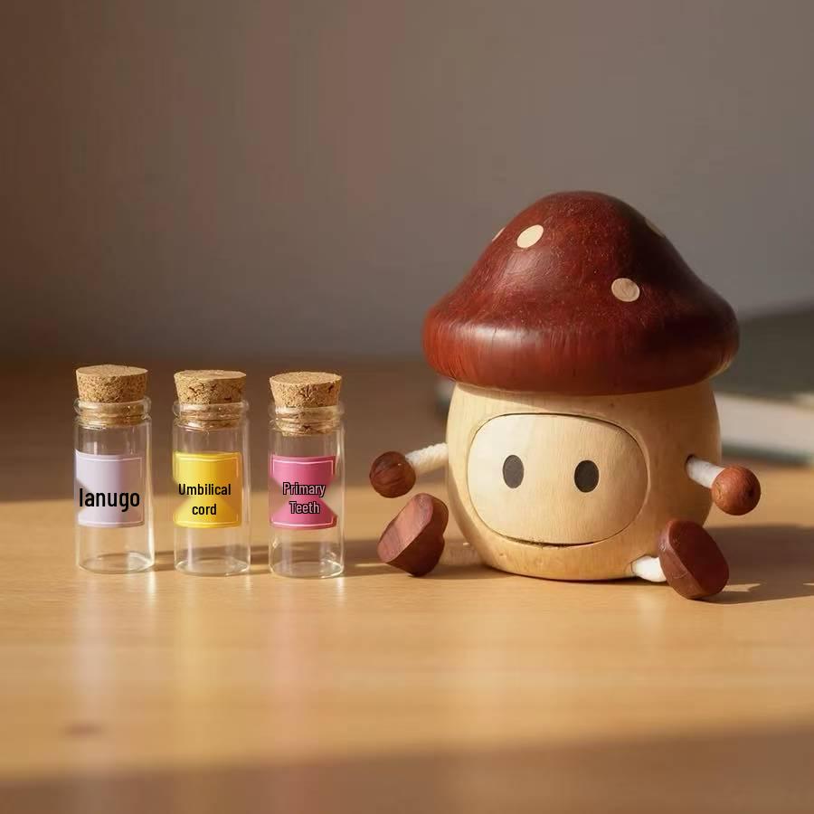 Орнаменты «Чесночный человек» в виде гриба и хурмы из массива дерева - Креативная коробка для хранения сувениров и мелких предметов