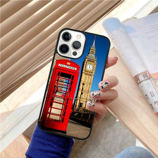 Famous London Landmarks Street Sign Phone Case Cover For iPhone 17 Air 15 16 Pro Max 14 13 12 11 Pro Max Plus