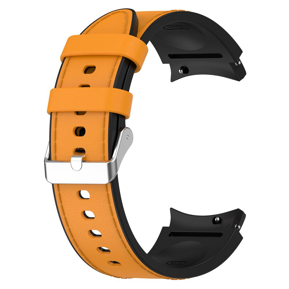 Классический кожаный+силиконовый ремешок для Samsung Galaxy Watch 7 40мм 44мм Ремешки Watch 6 5 Pro 6 4 Classic 47/43мм 42/46мм Запасной браслет