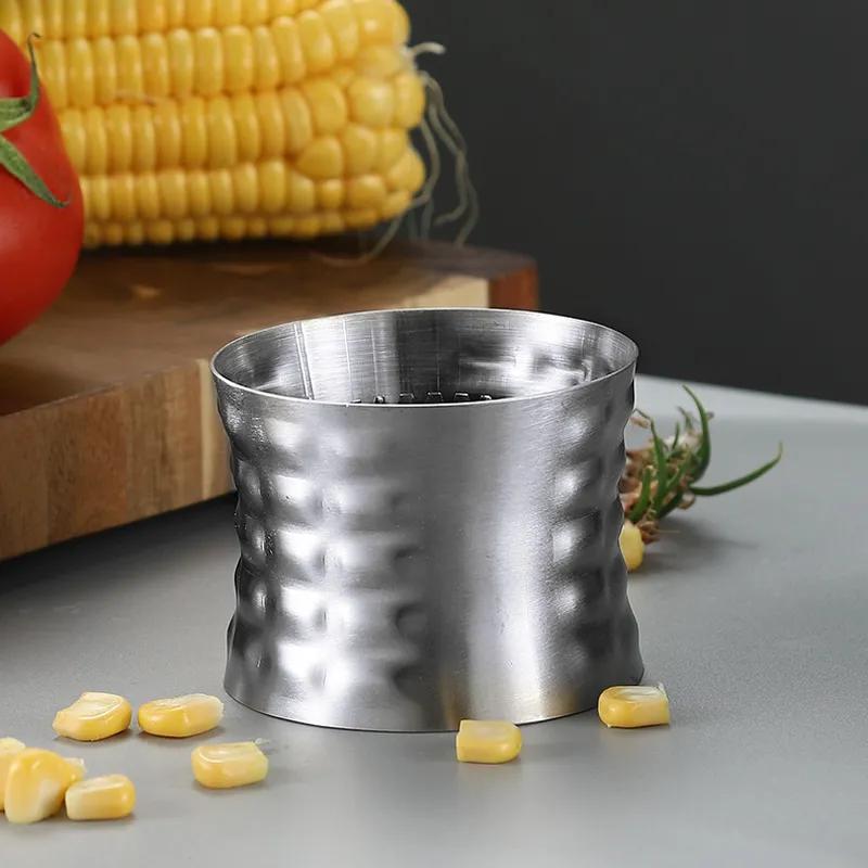 Easy Stripper Kitchen Gadgets Stainless Steel Cob Cutter Remover Round Corn Kerneler Peeler Cooking Tools Accessories TLY043