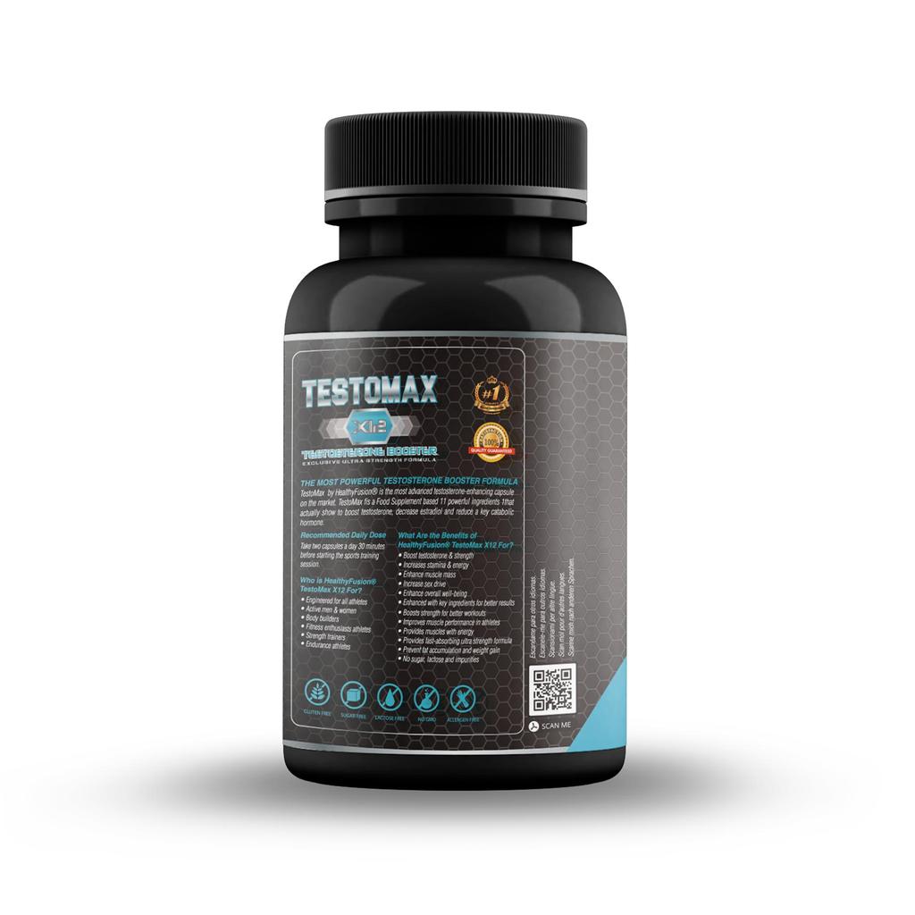 Здоровый синтез TestoMax | Энергетический усилитель тестостерона | Мака, женьшень, трибулус, таурин и витамины | 120у