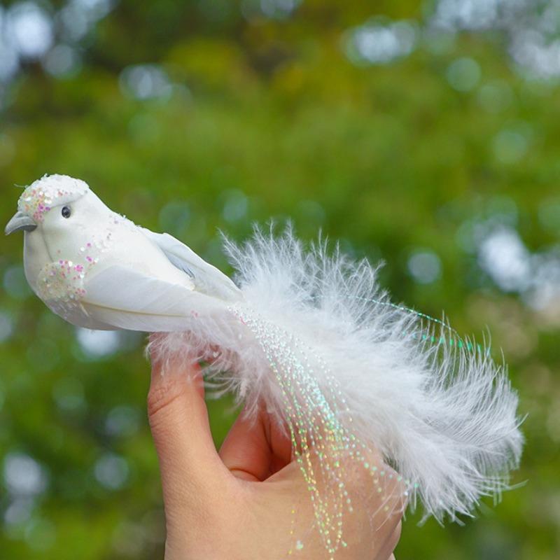 4 шт./компл., весенний пасторальный стиль, имитация птичьих перьев, длинный хвост, золотой шелк, неразлучники, двор, садоводство