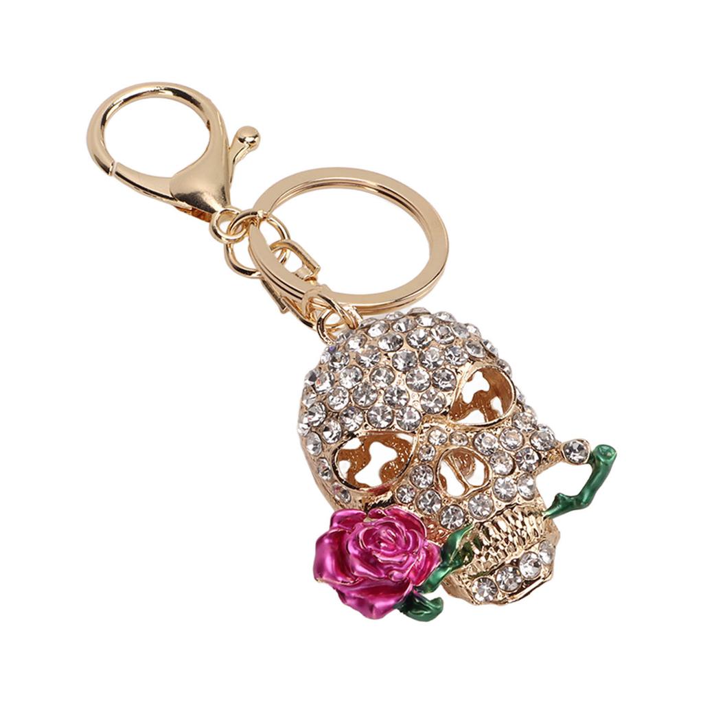 Брелок Череп Смерть Роза Цветок Череп Автомобильный Брелок с Брелками Крючок Крутой Брелок для Автомобиля