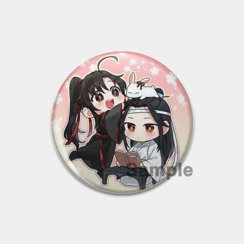 32/44/58 мм аниме Mo Dao Zu Shi брошь, булавки для одежды, аксессуары для рюкзака, мультяшная фигурка Lan Wangji/Wei Wuxian/Chen Qing Ling, значок