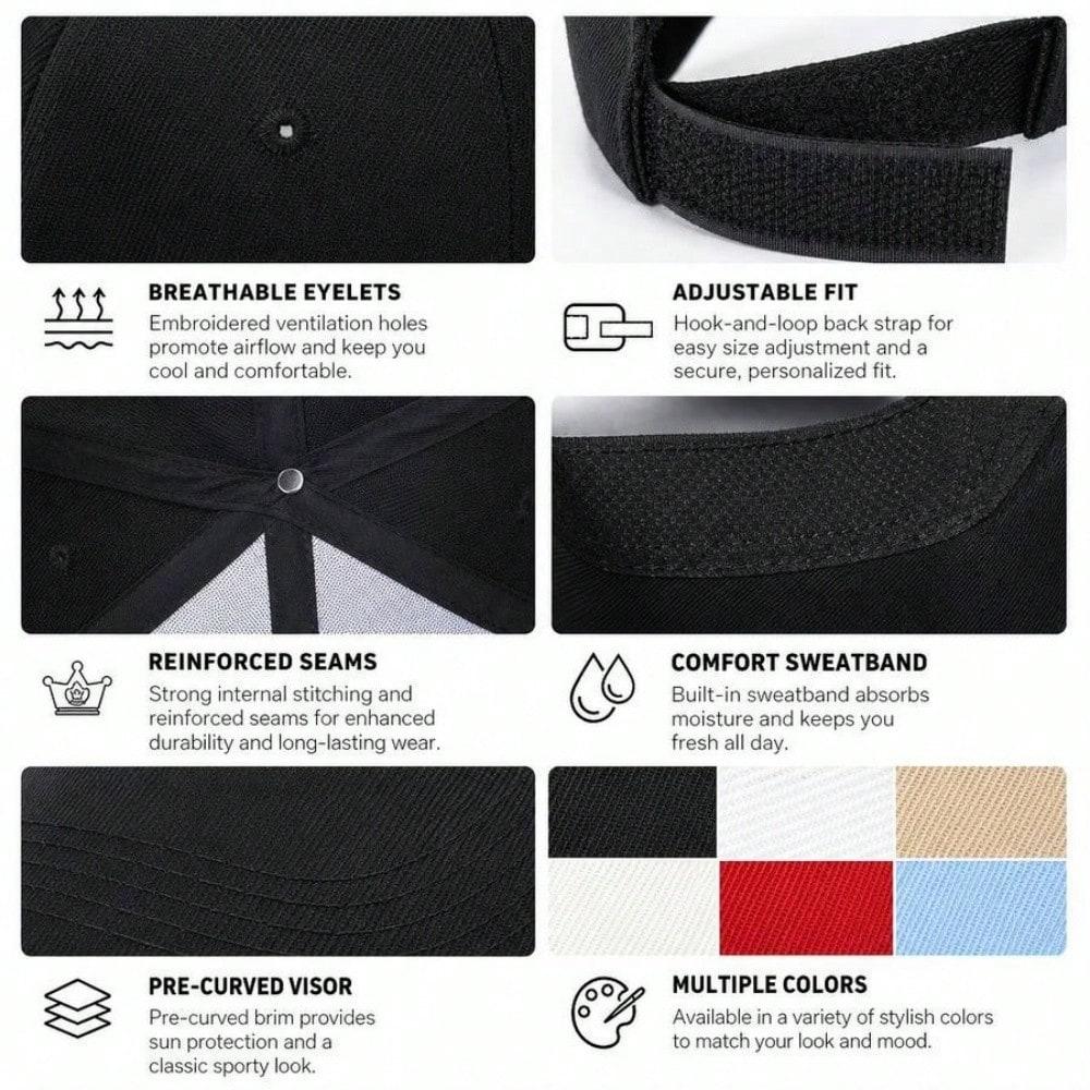 Slay All Day Baseball Cap - Unisex "SLAY ALL DAY" Print Adjustable Lightweight Dark Grey Curved Brim Casual Streetwear Baseball Hat