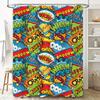 Comic Book Style Shower Curtain Superhero Theme Home Decor Bath Rug Tpu Waterproof Bathroom Liner For Kids Bathrooms