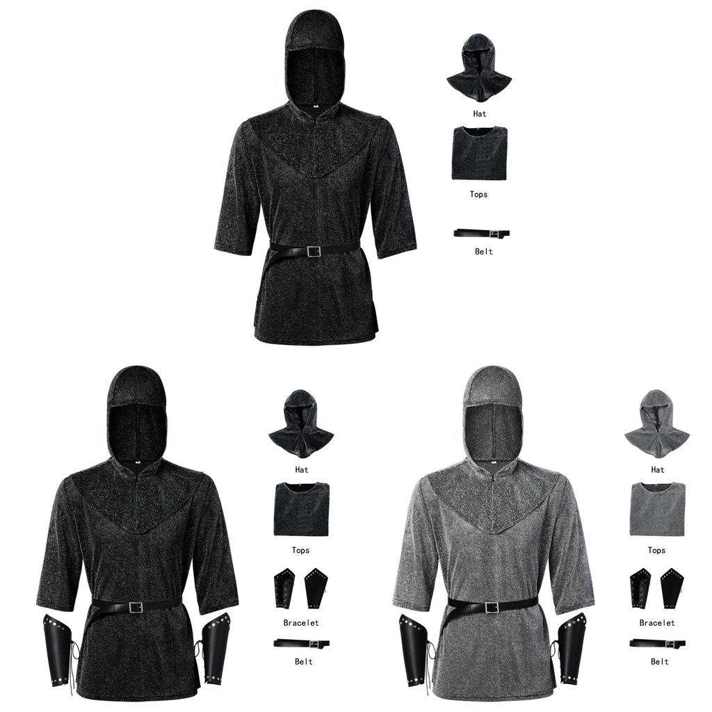 Fantasy Knight Cosplay Costume With Polyester Fabric For Halloween And Theater Performances