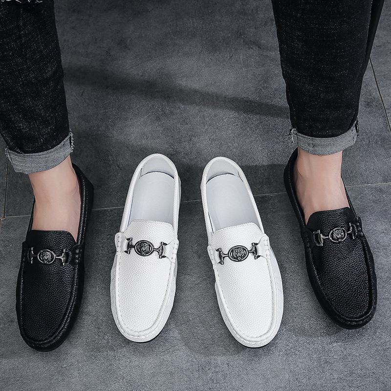 Осенняя обувь Doudou с одной педалью, мужская, корейская версия, универсальная, британская, повседневная, кожаная, мужская, модная обувь может быть