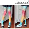 Sexy Gradients Rainbow Colorful Fishnet Tights for Women Candy Color Hollow Lace Jacquard Pantyhose JK Stockings Leggings