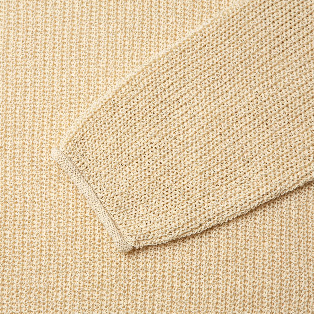 VERNO Half_Cardigan_Stitch Crewneck_Knit Beige