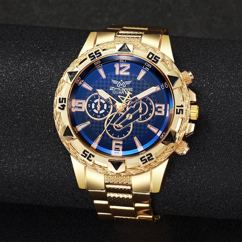 Fashion Big Dial Men's Watch Steel Band Male Business Quartz Wristwatches Reloj Hombre