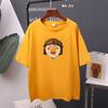 Kwaii Face Printed T Shirt Colorful Women Oversized Cotton Summer Tees Soft Female Jumper Top