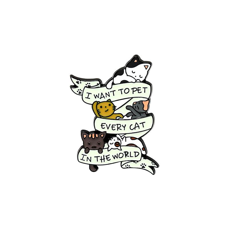 Life Is Better with Cats Enamel Pin Custom Cat Fish Coffee Brooches Shirt Lapel Bag Cute Animal Badge Jewelry Gift for Kids