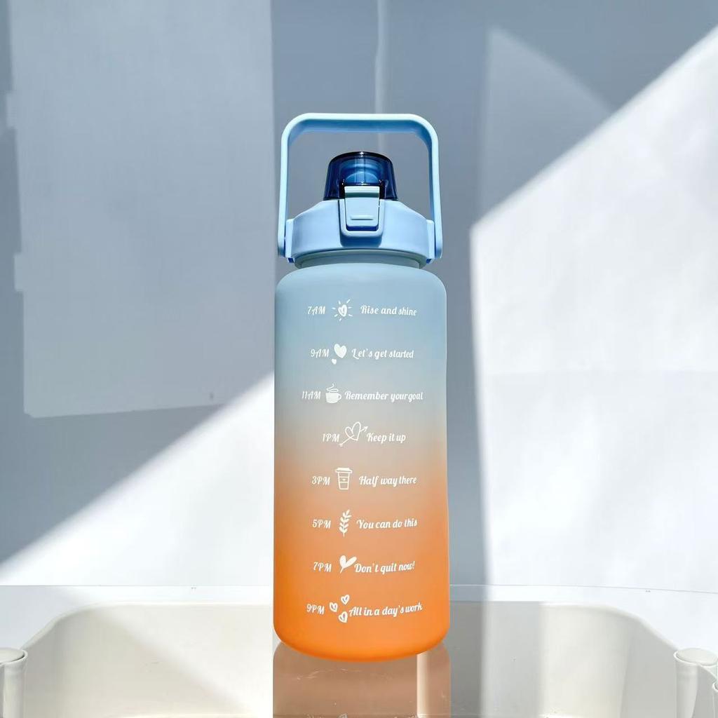 Бутылка для воды из матового пластика большой емкости 2000 мл, спортивная и фитнес, для улицы, портативные чайники