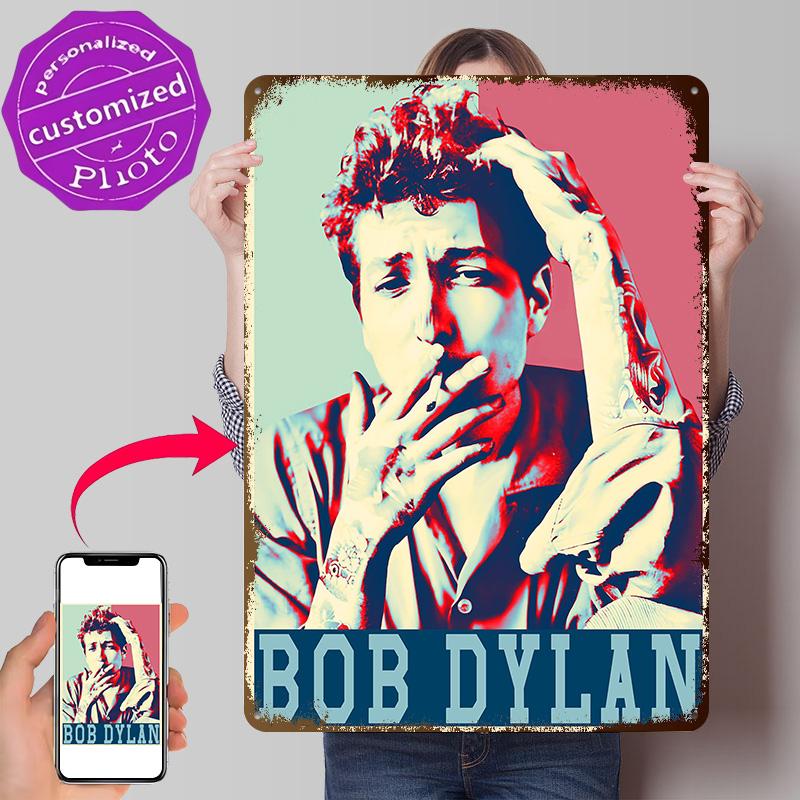 Bob Dylan D Printed Texture Poster Personalized Wall Art Retro Metal Tin Signs for Office Decor Room Modern Home Decoration
